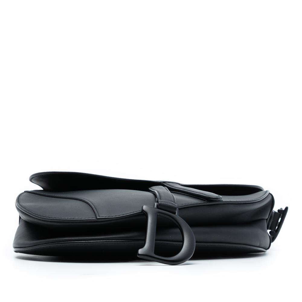 Christian Dior AB Dior Black Calf Leather Ultra Matte skin Saddle Bag Italy