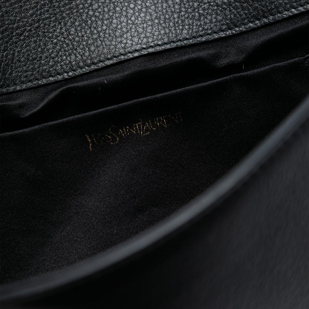 Saint Laurent AB Saint Laurent White with Black Pony Hair Natural Material Leopard Print Chyc Ligne Clutch Italy