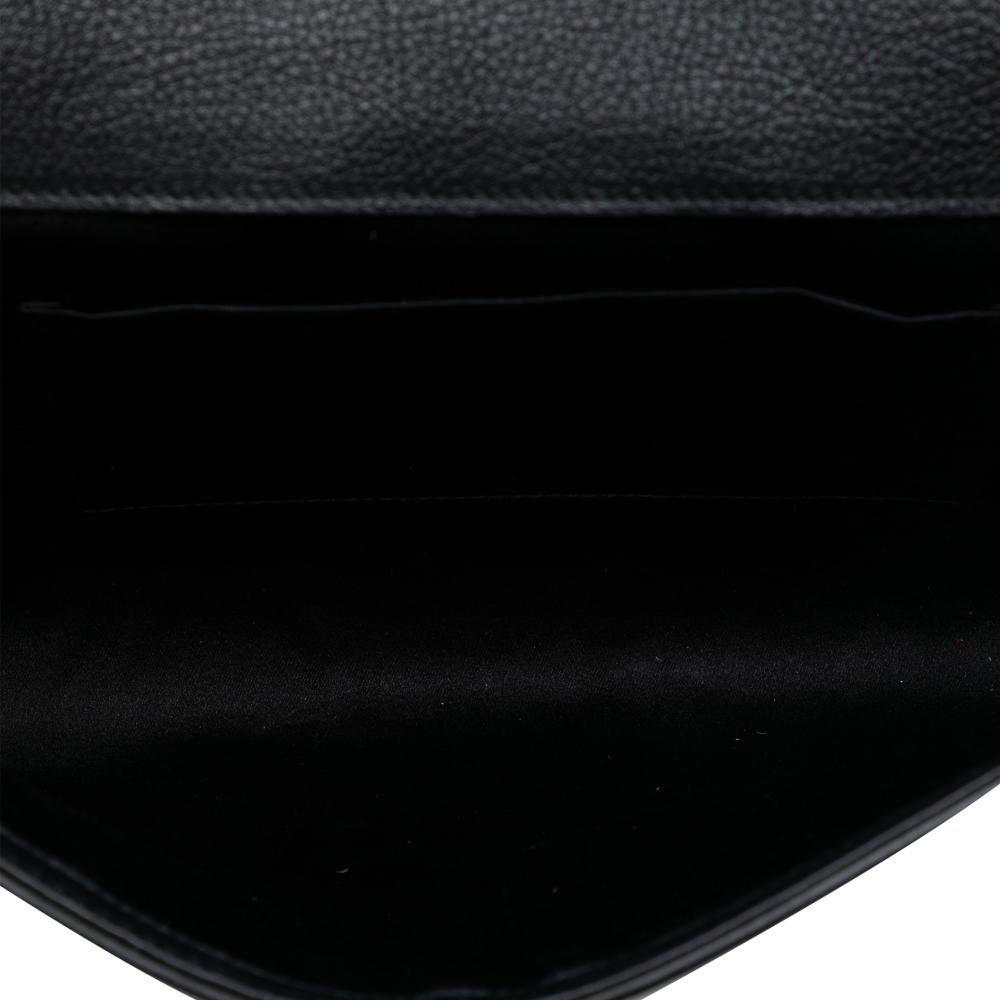 Saint Laurent AB Saint Laurent White with Black Pony Hair Natural Material Leopard Print Chyc Ligne Clutch Italy