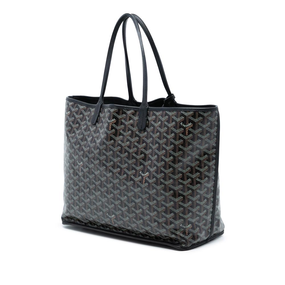 Goyard B Goyard Black Coated Canvas Fabric Goyardine Reversible Anjou PM France
