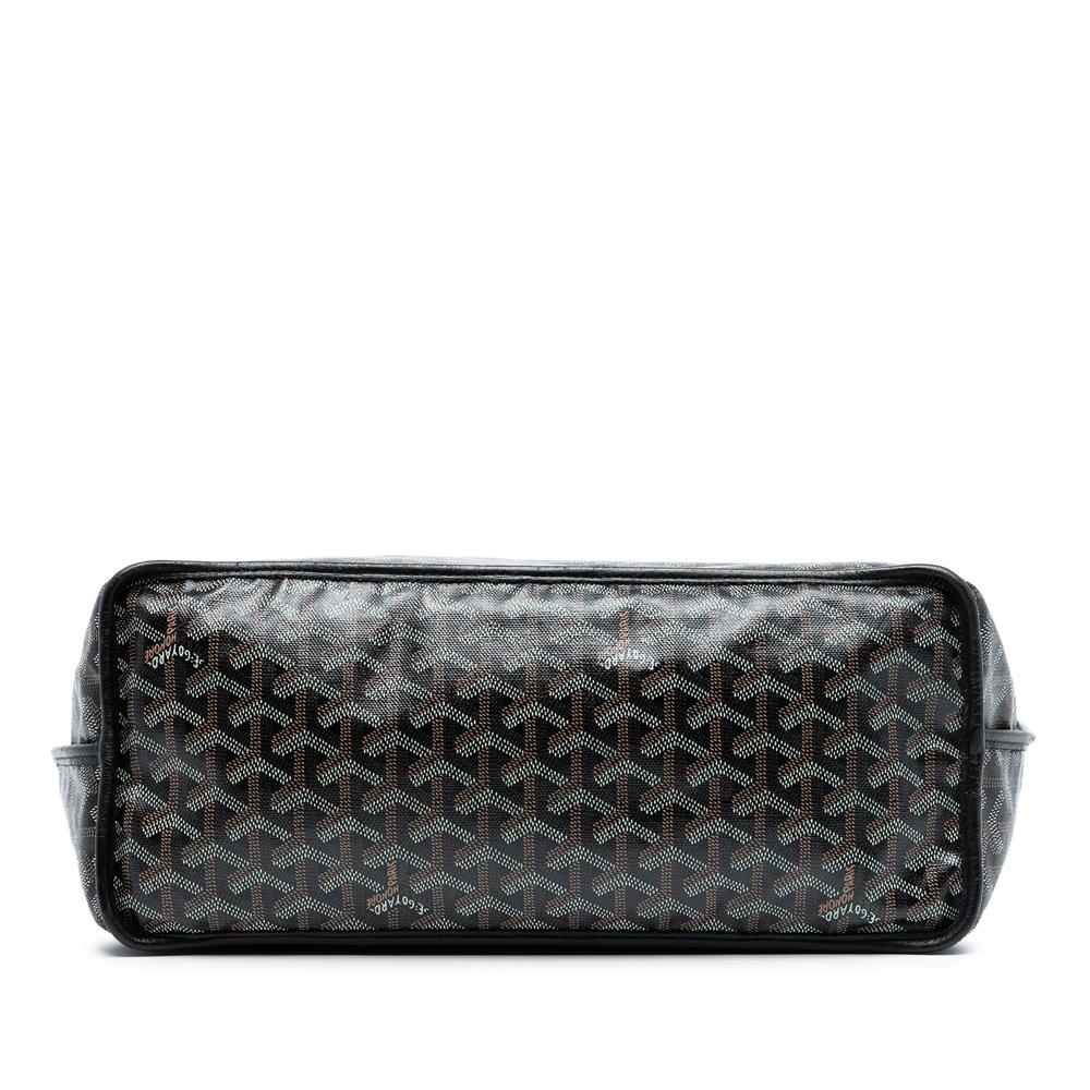 Goyard B Goyard Black Coated Canvas Fabric Goyardine Reversible Anjou PM France