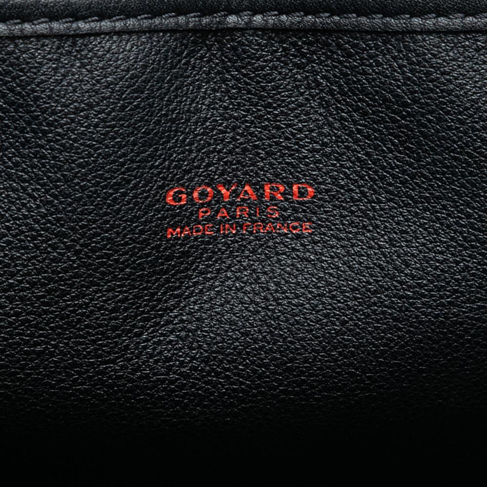 Goyard B Goyard Black Coated Canvas Fabric Goyardine Reversible Anjou PM France