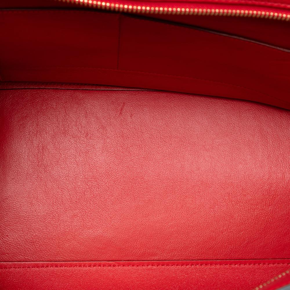 Celine B Celine Red Calf Leather Medium Trapeze Satchel Italy