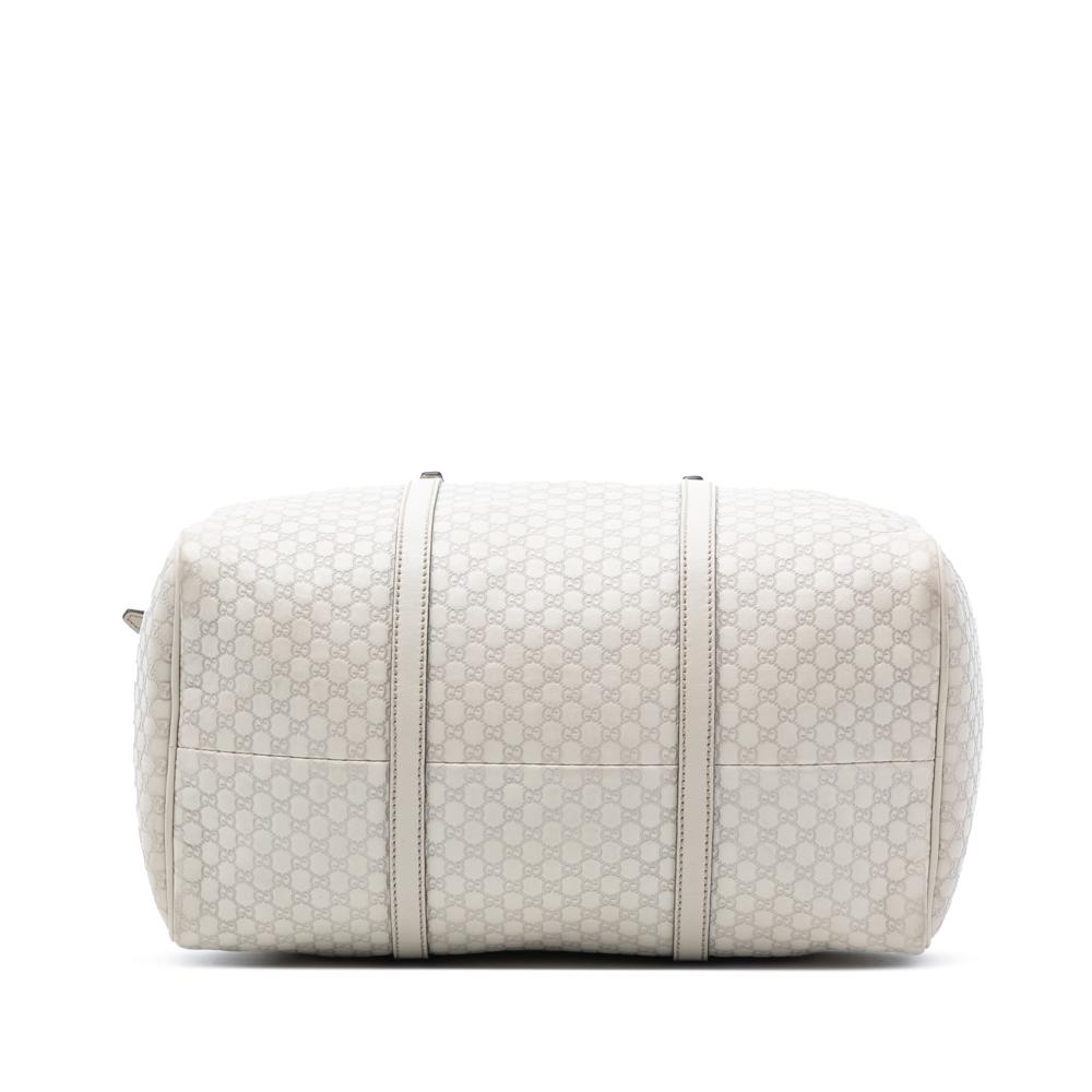 Gucci AB Gucci White Ivory Calf Leather Microguccissima Nice Boston Bag Italy