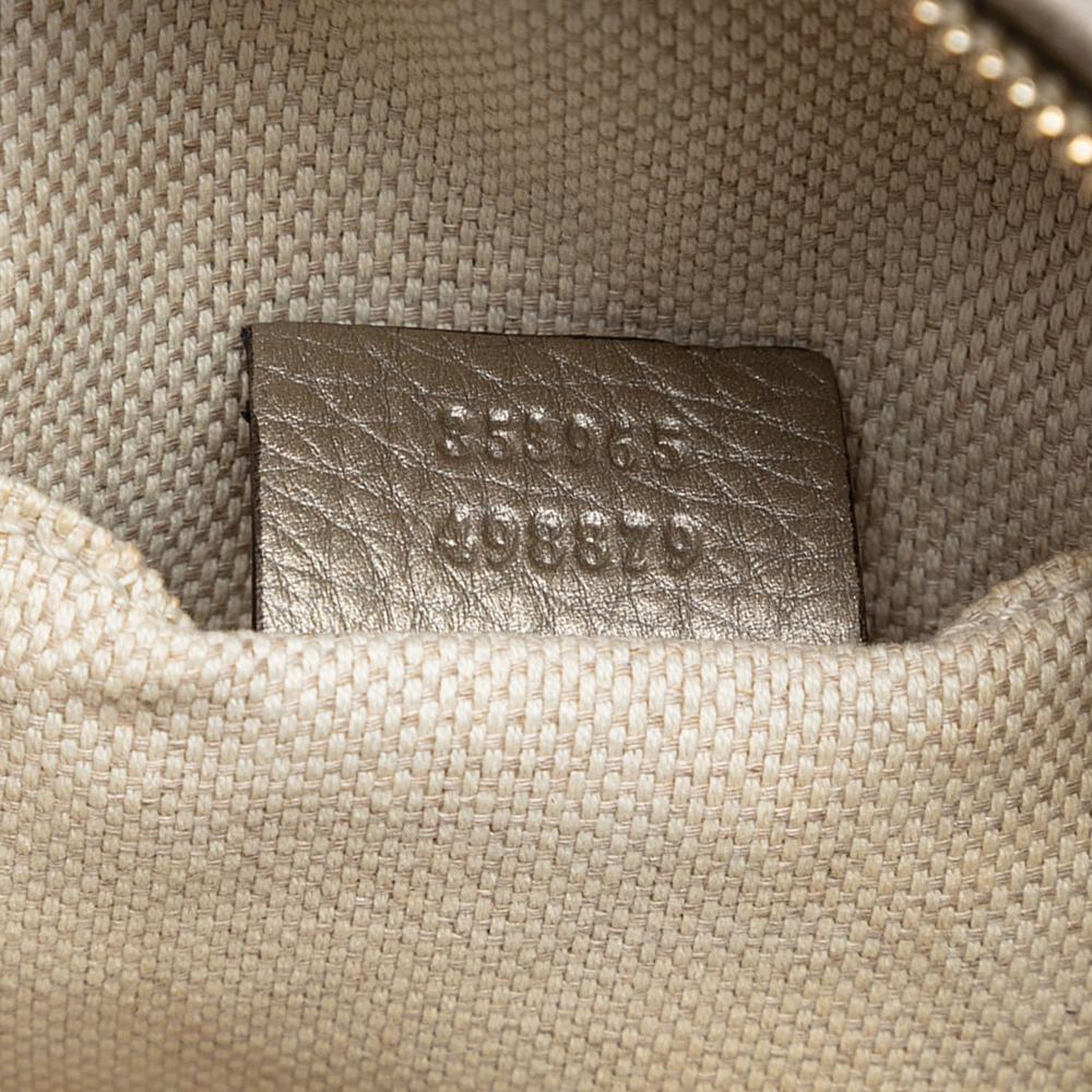 Gucci AB Gucci Gold Calf Leather Mini Metallic Pebbled skin Soho Chain Crossbody Italy