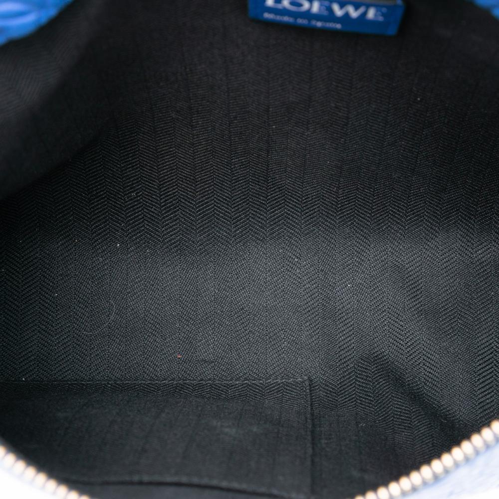 Loewe AB LOEWE Blue Calf Leather Embossed Anagram Repeat T Clutch Spain