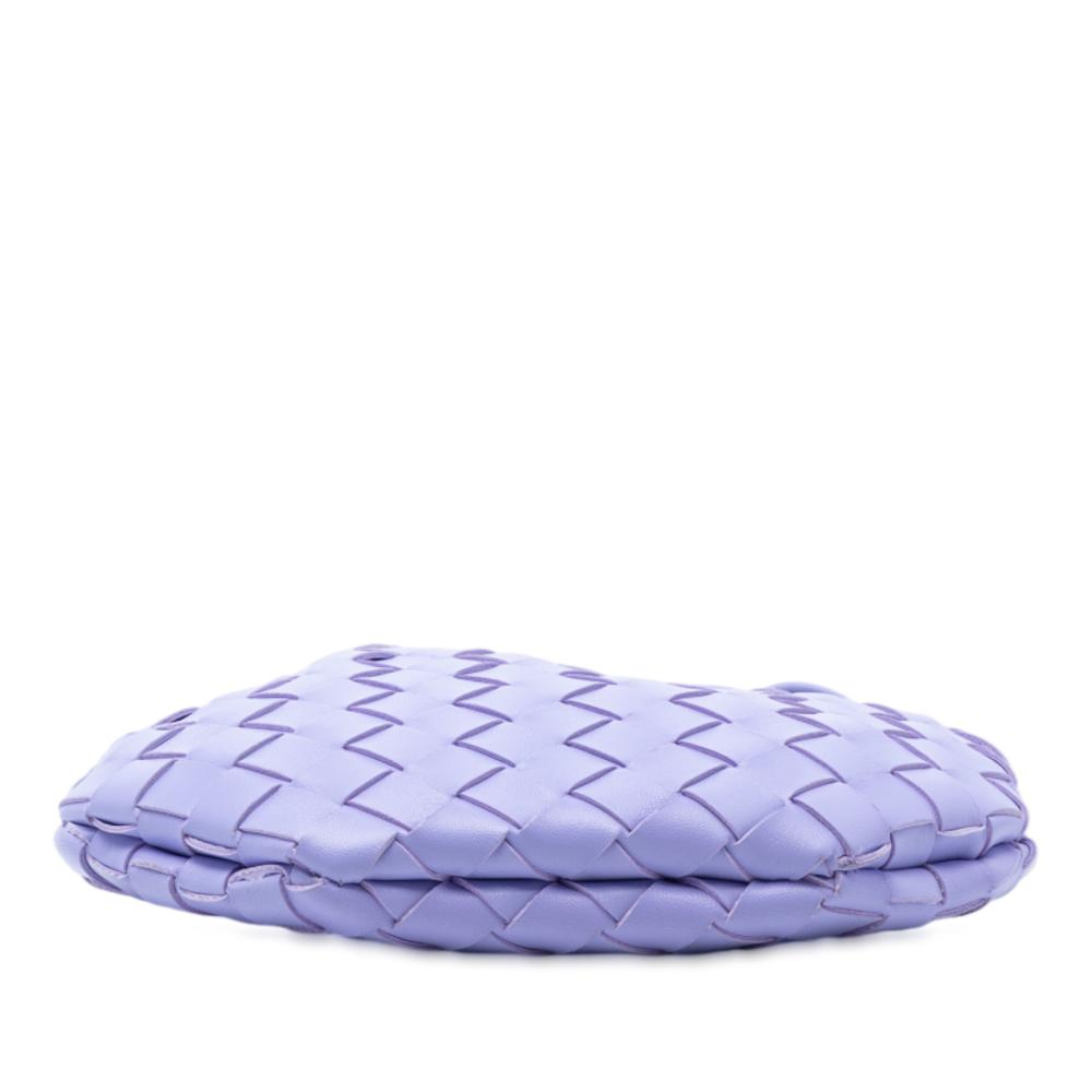 Bottega Veneta AB Bottega Veneta Purple Lambskin Leather Leather Baby Lambskin Intrecciato Sardine Italy