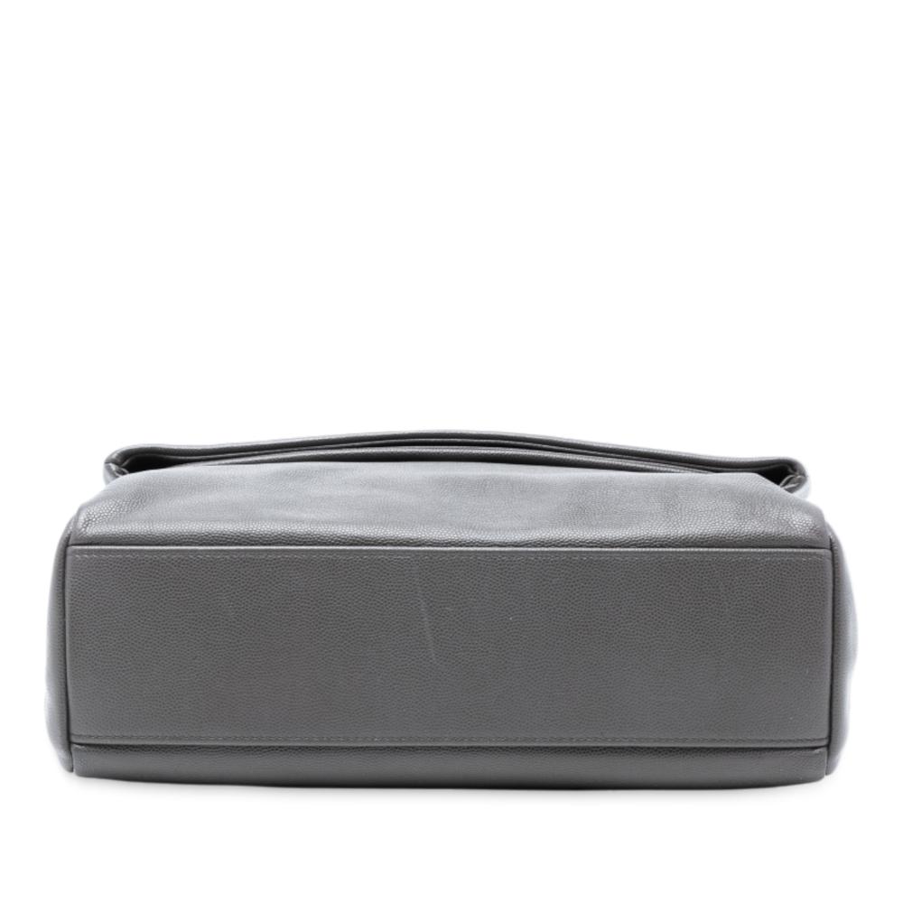 Saint Laurent AB Saint Laurent Gray Calf Leather Medium Grain De Poudre West Hollywood Crossbody Italy