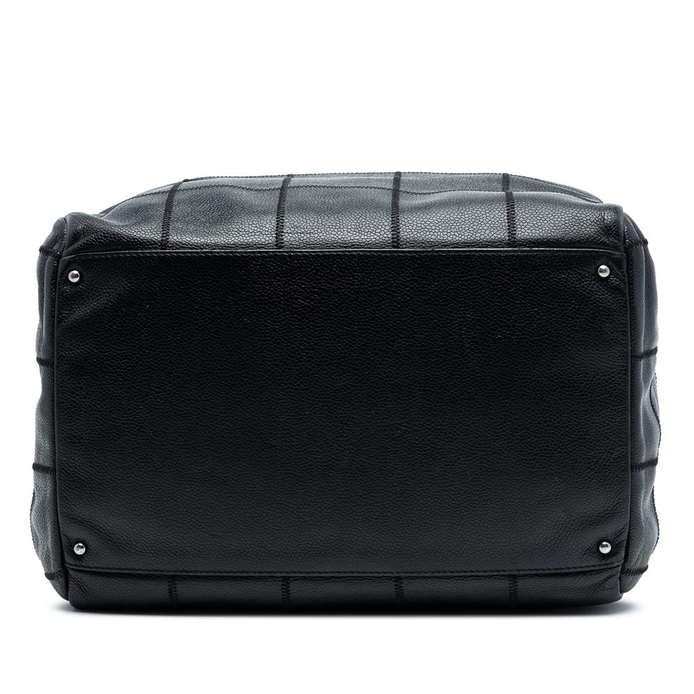 Chanel AB Chanel Black Caviar Leather Leather Choco Bar Caviar LAX Bowler Bag Italy