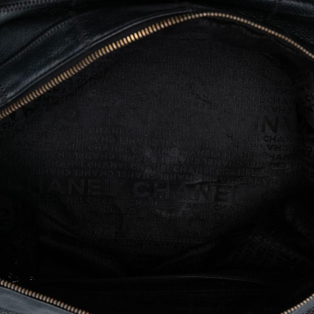 Chanel AB Chanel Black Caviar Leather Leather Choco Bar Caviar LAX Bowler Bag Italy