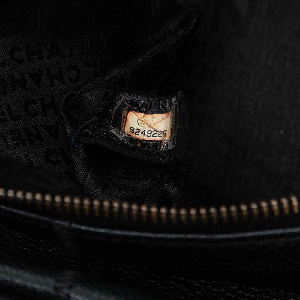 Chanel AB Chanel Black Caviar Leather Leather Choco Bar Caviar LAX Bowler Bag Italy