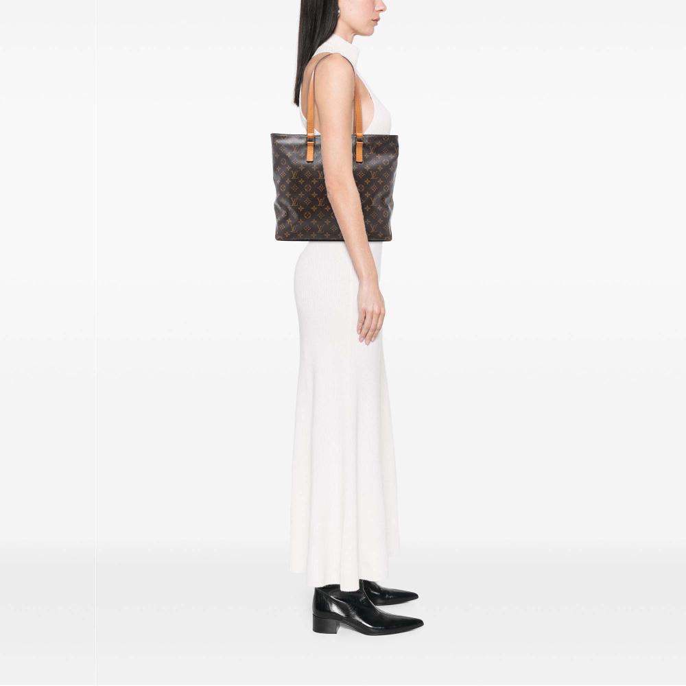 Louis Vuitton B Louis Vuitton Brown Monogram Canvas Fabric Monogram Cabas Mezzo France