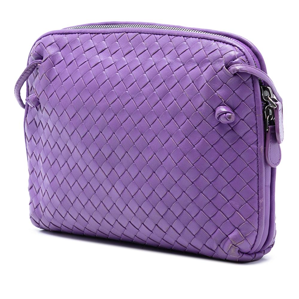 Bottega Veneta B Bottega Veneta Purple Nappa Leather Leather Nappa Intrecciato Nodini Crossbody Italy