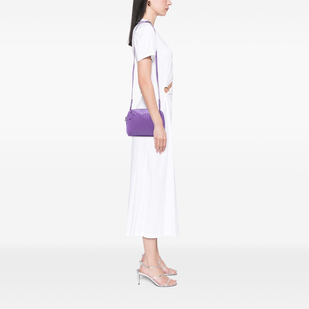 Bottega Veneta B Bottega Veneta Purple Nappa Leather Leather Nappa Intrecciato Nodini Crossbody Italy