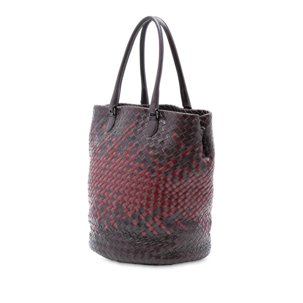Bottega Veneta B Bottega Veneta Brown Dark Brown Nappa Leather Leather Bicolor Nappa Intrecciato Bucket Bag Italy