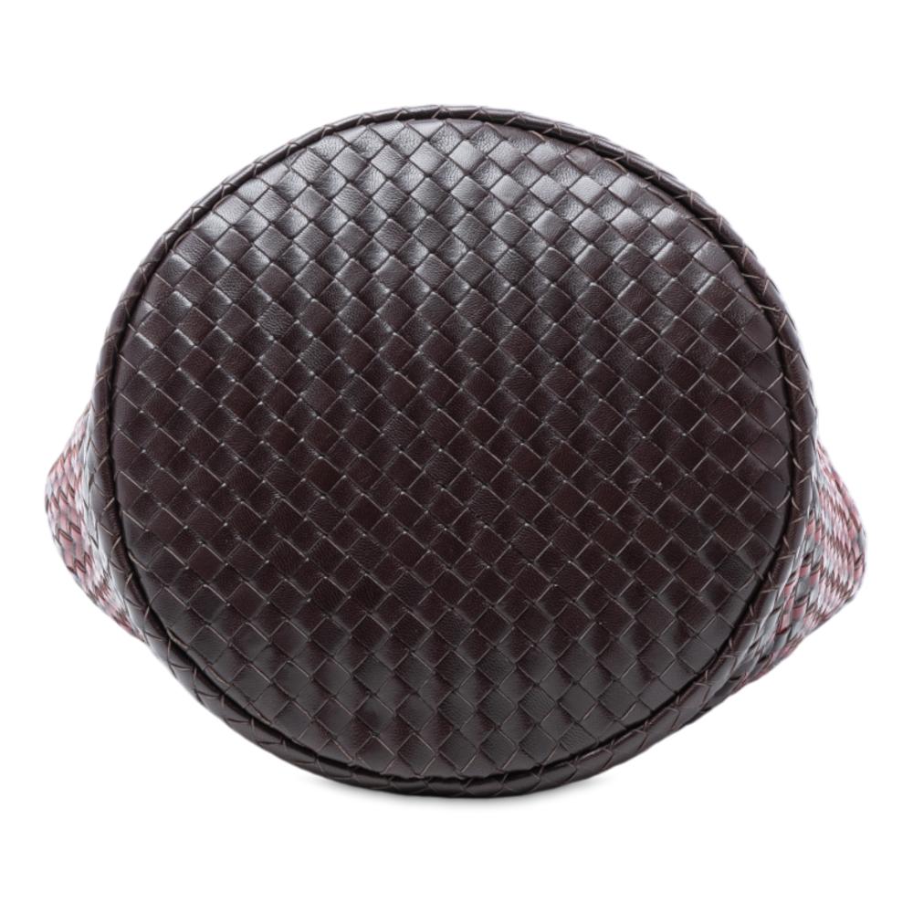 Bottega Veneta B Bottega Veneta Brown Dark Brown Nappa Leather Leather Bicolor Nappa Intrecciato Bucket Bag Italy