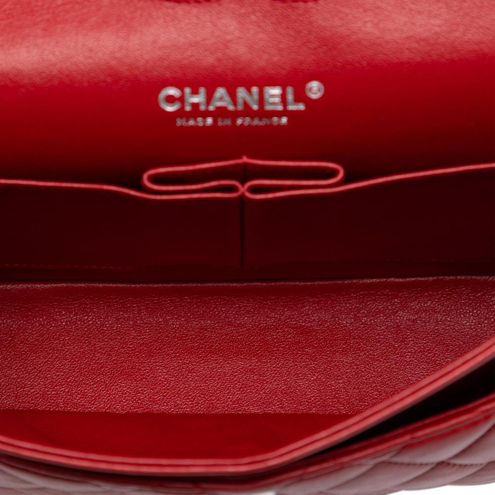 Chanel AB Chanel Red Lambskin Leather Leather Medium Classic Lambskin Double Flap France