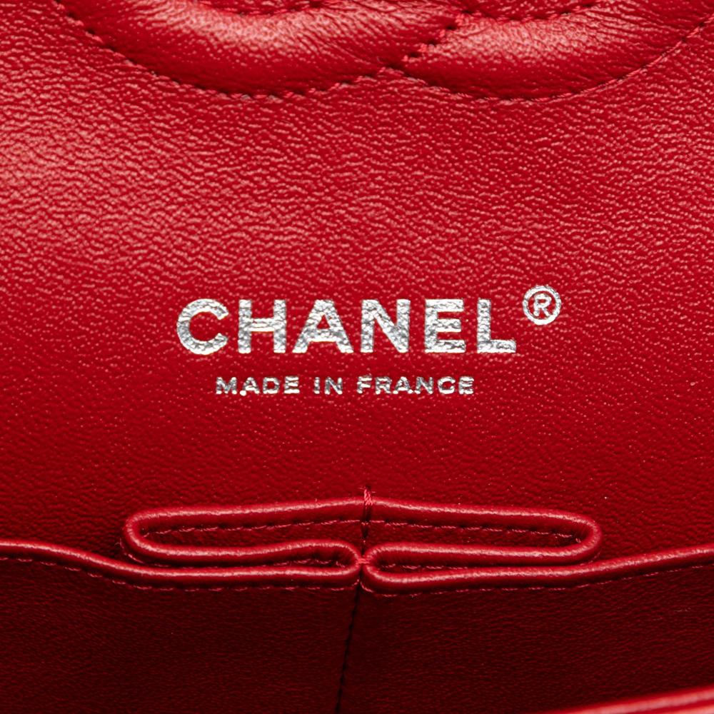 Chanel AB Chanel Red Lambskin Leather Leather Medium Classic Lambskin Double Flap France