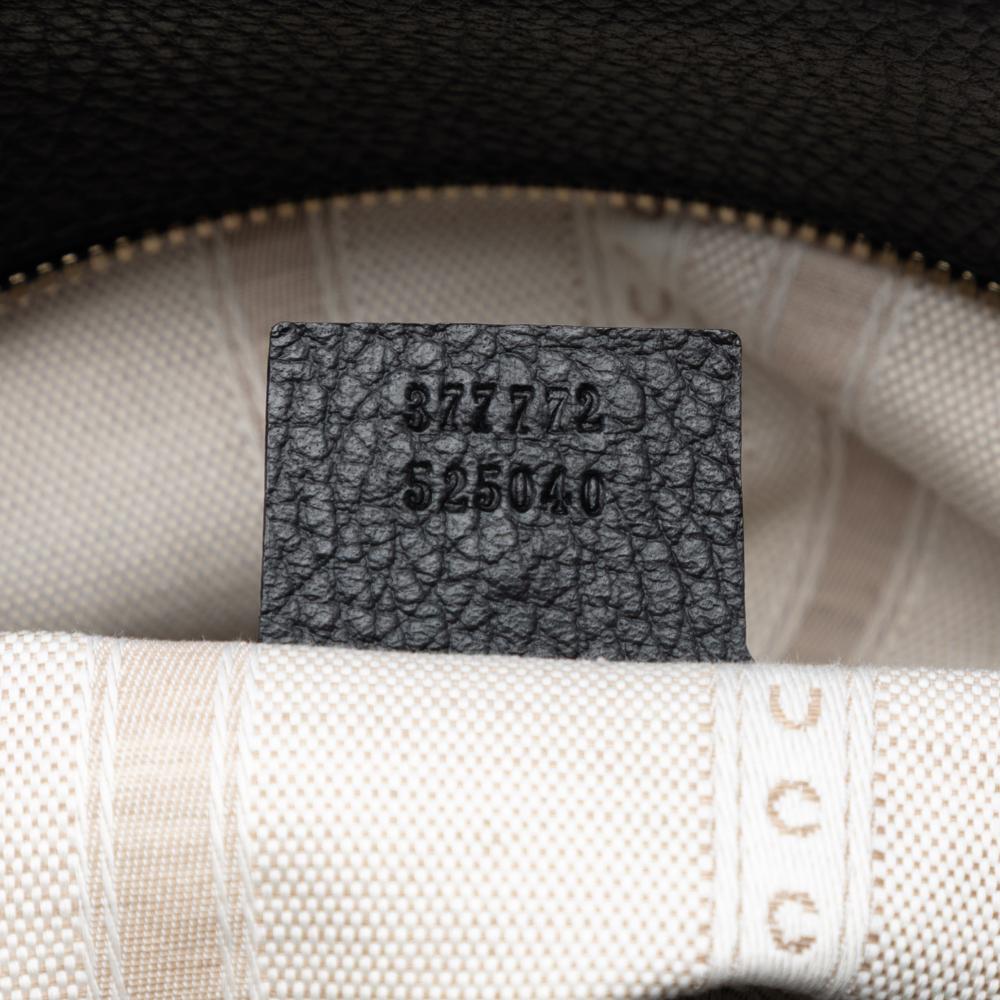 Gucci AB Gucci Black Calf Leather skin Swing Top Handle Satchel Italy