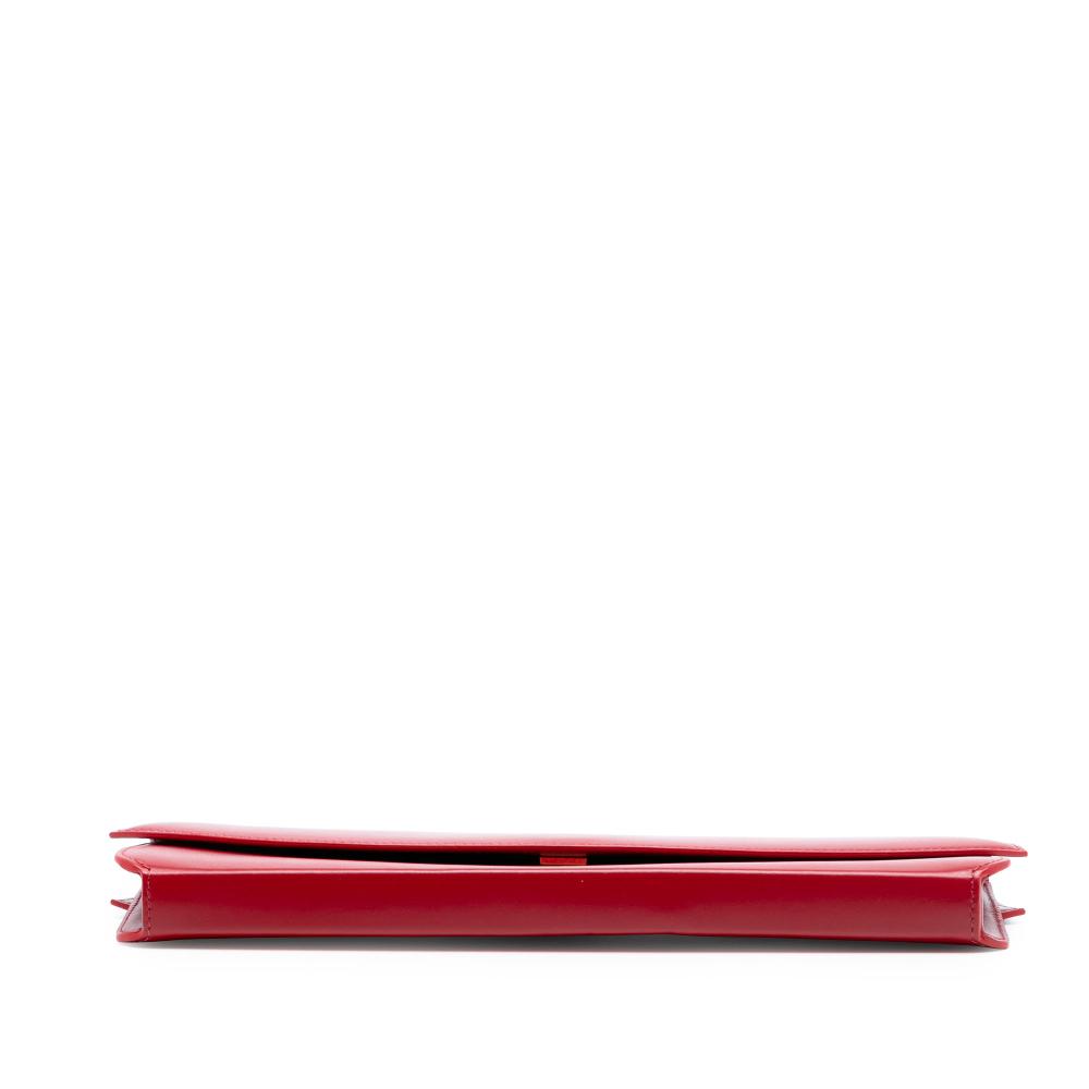 Celine AB Celine Red Calf Leather Evening Long Clutch Italy
