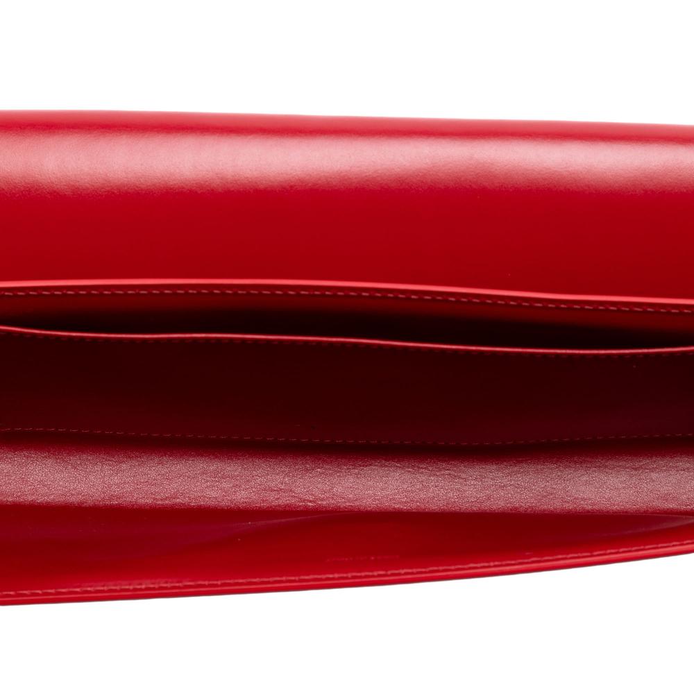 Celine AB Celine Red Calf Leather Evening Long Clutch Italy