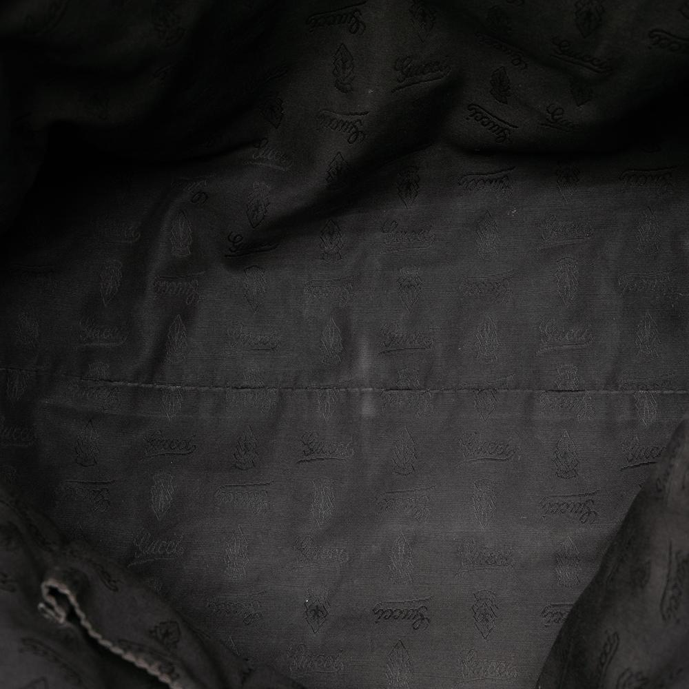 Gucci B Gucci Black Calf Leather Guccissima Charm Satchel Italy