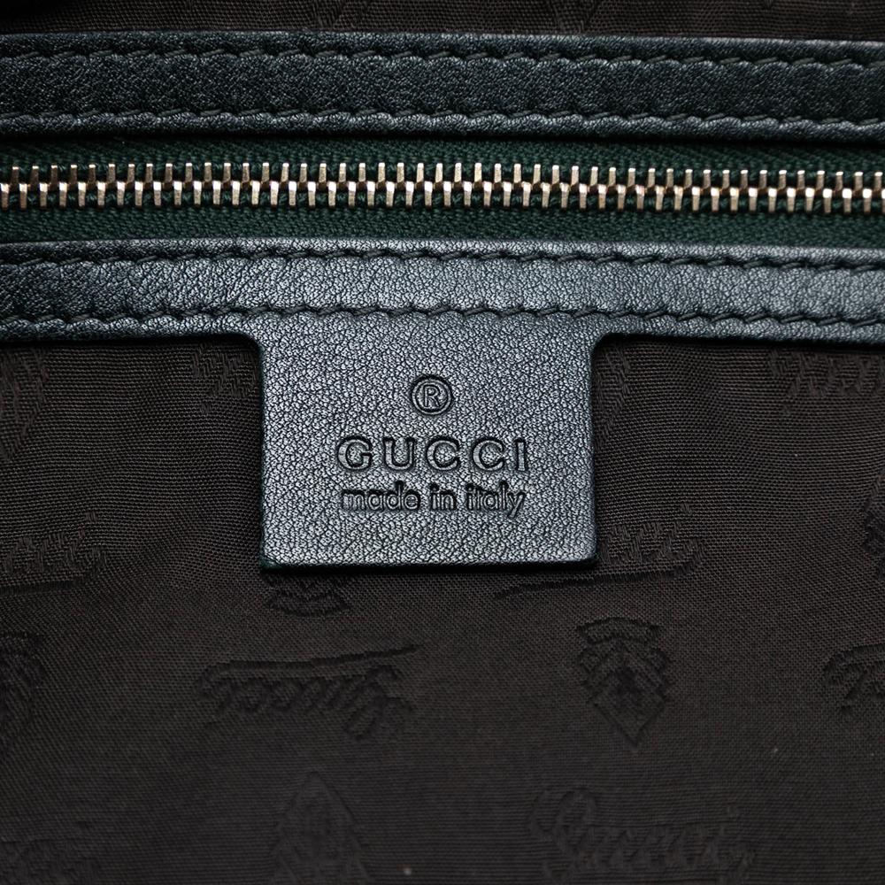 Gucci B Gucci Black Calf Leather Guccissima Charm Satchel Italy