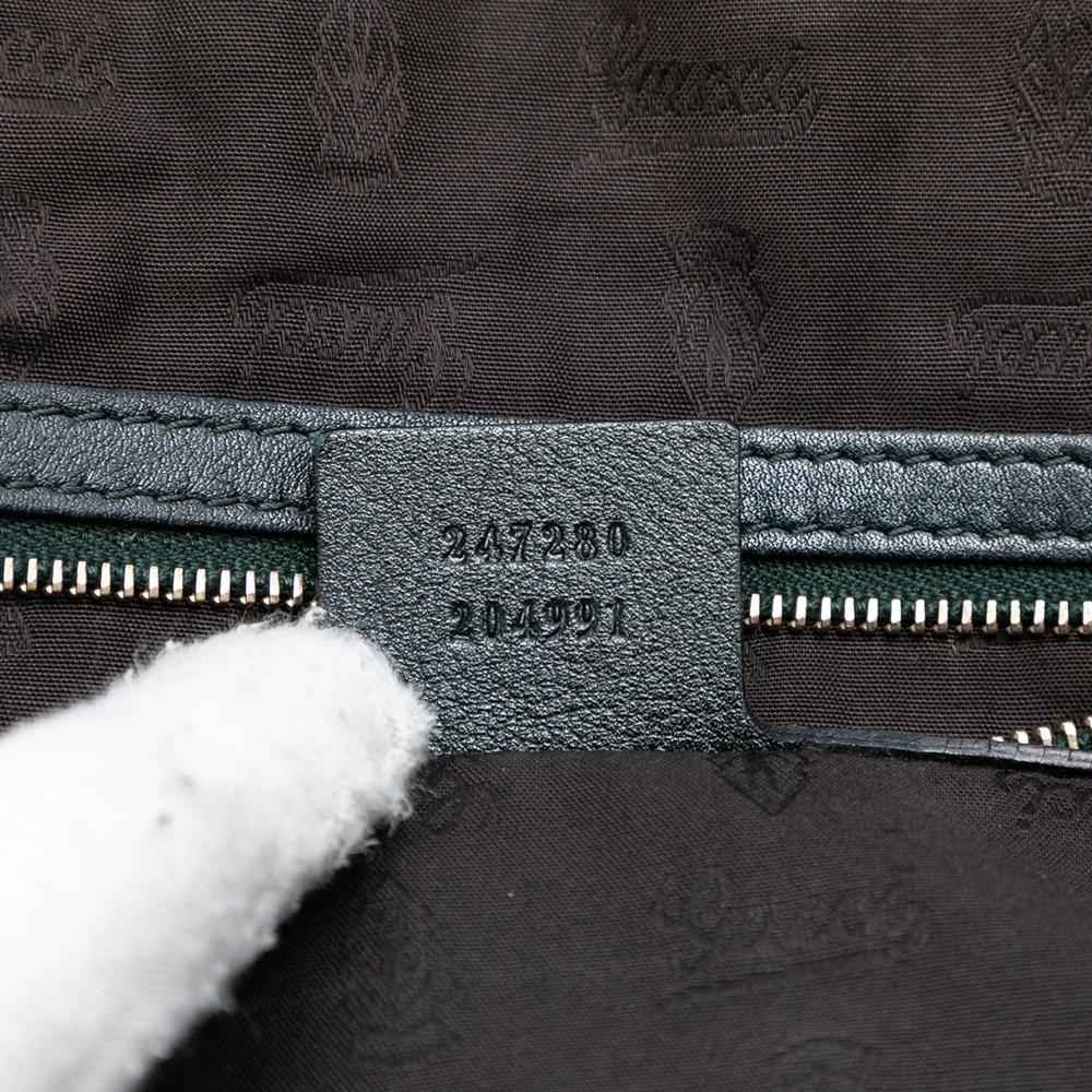 Gucci B Gucci Black Calf Leather Guccissima Charm Satchel Italy