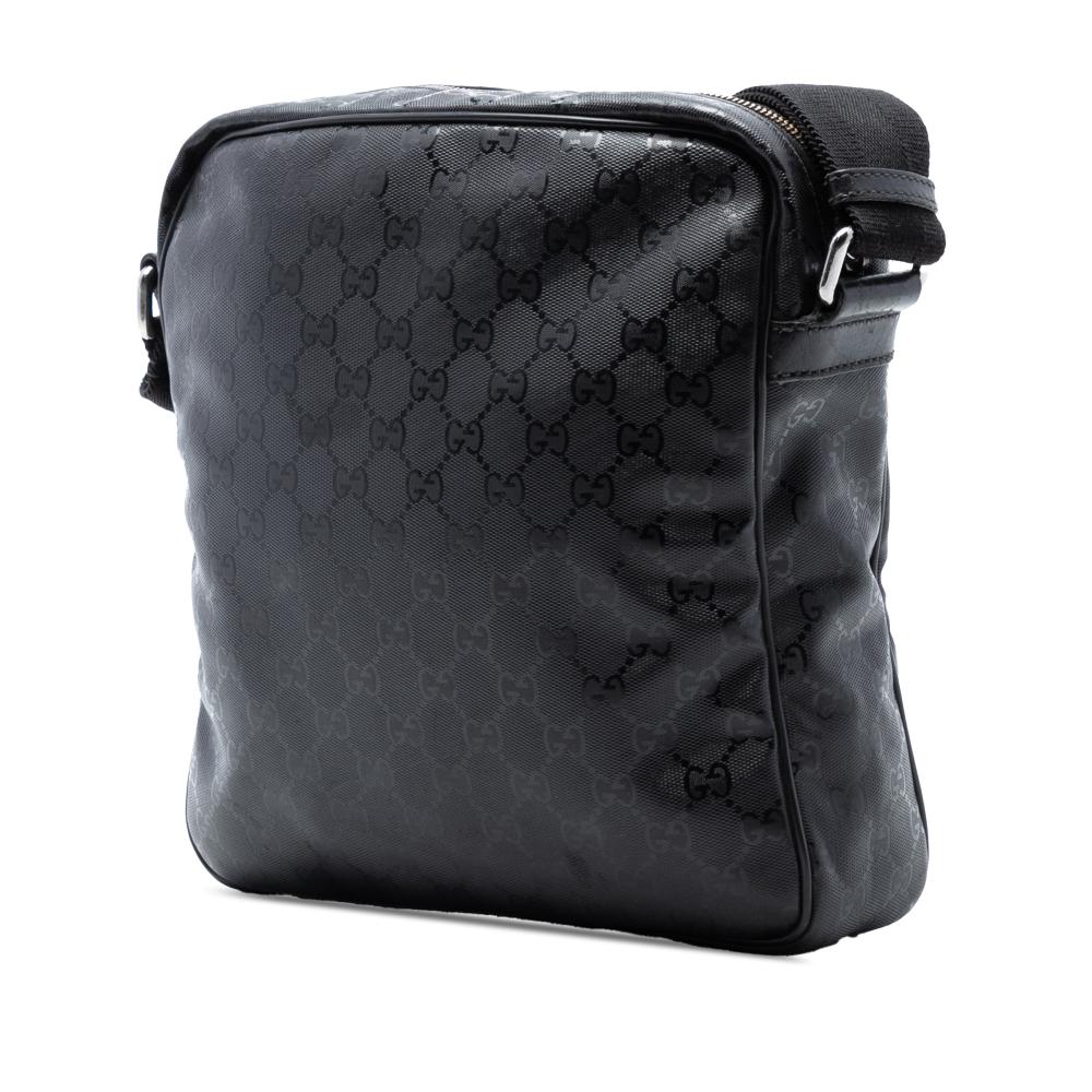 Gucci AB Gucci Black Coated Canvas Fabric GG Imprime Crossbody Bag Italy