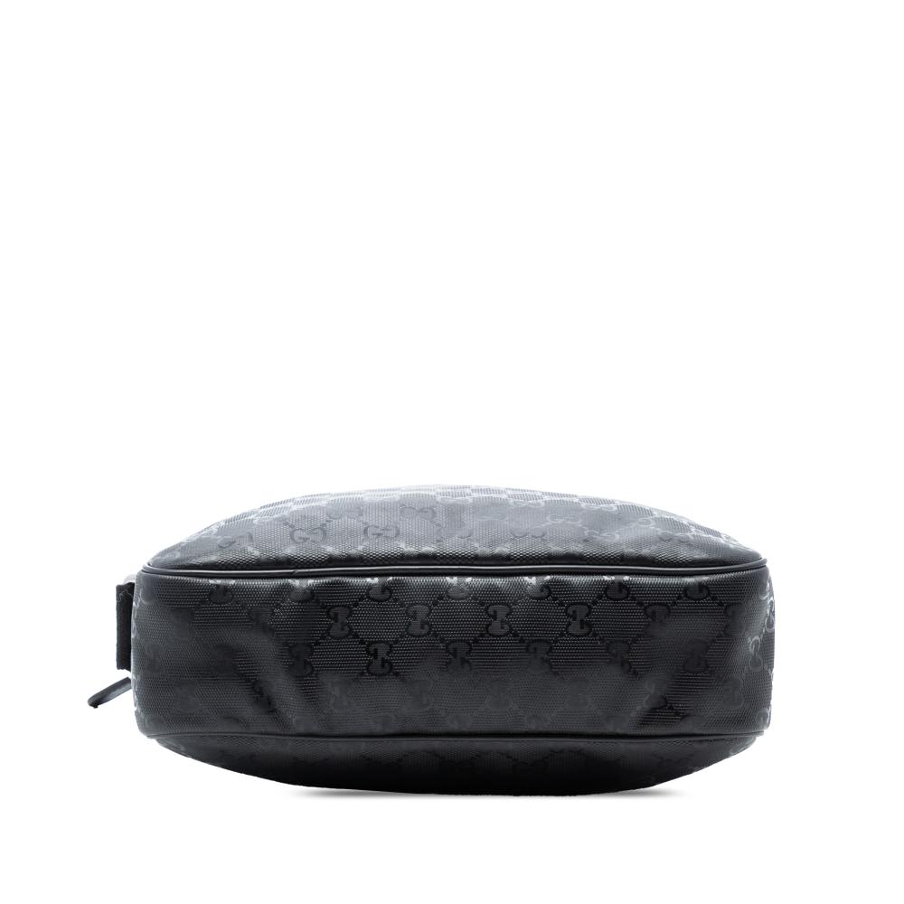 Gucci AB Gucci Black Coated Canvas Fabric GG Imprime Crossbody Bag Italy