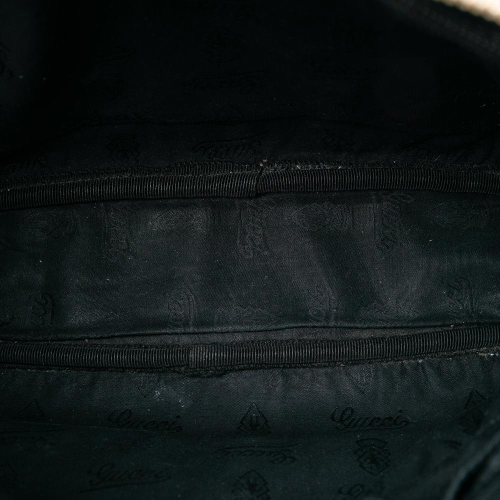 Gucci AB Gucci Black Coated Canvas Fabric GG Imprime Crossbody Bag Italy