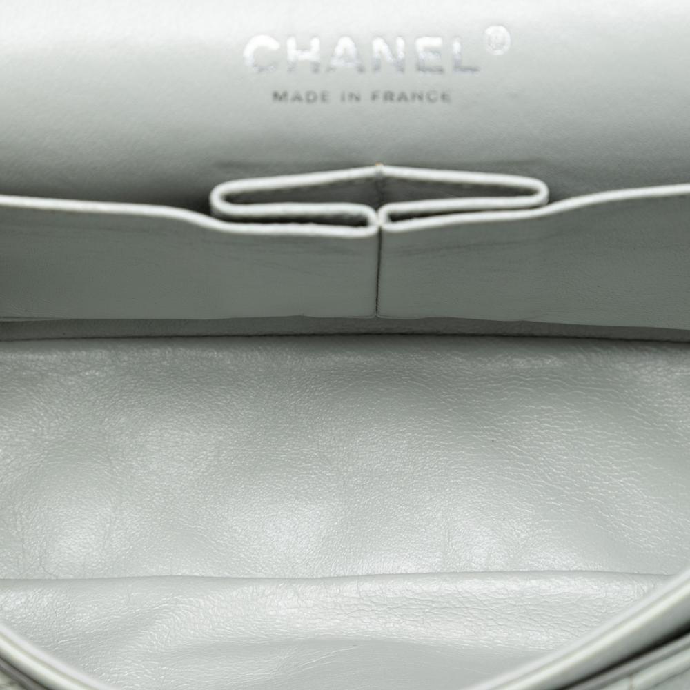 Chanel B Chanel Gray Light Gray Caviar Leather Leather Medium Classic Caviar Double Flap France