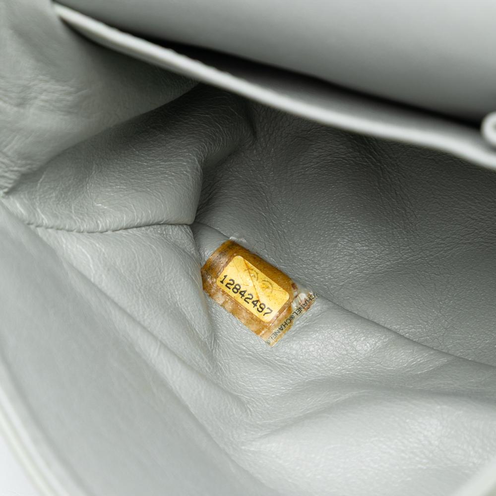 Chanel B Chanel Gray Light Gray Caviar Leather Leather Medium Classic Caviar Double Flap France