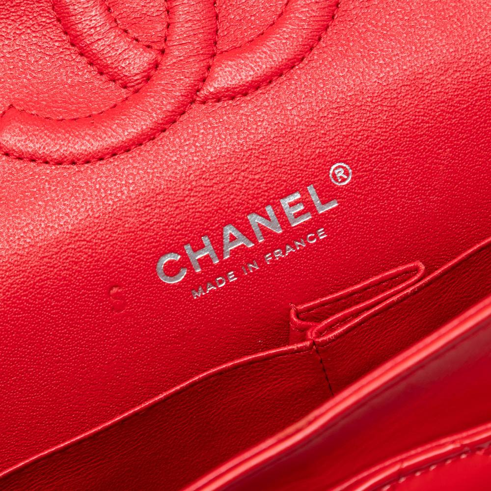 Chanel AB Chanel Black with Red Patent Leather Leather Medium Classic Bicolor Patent Double Flap France