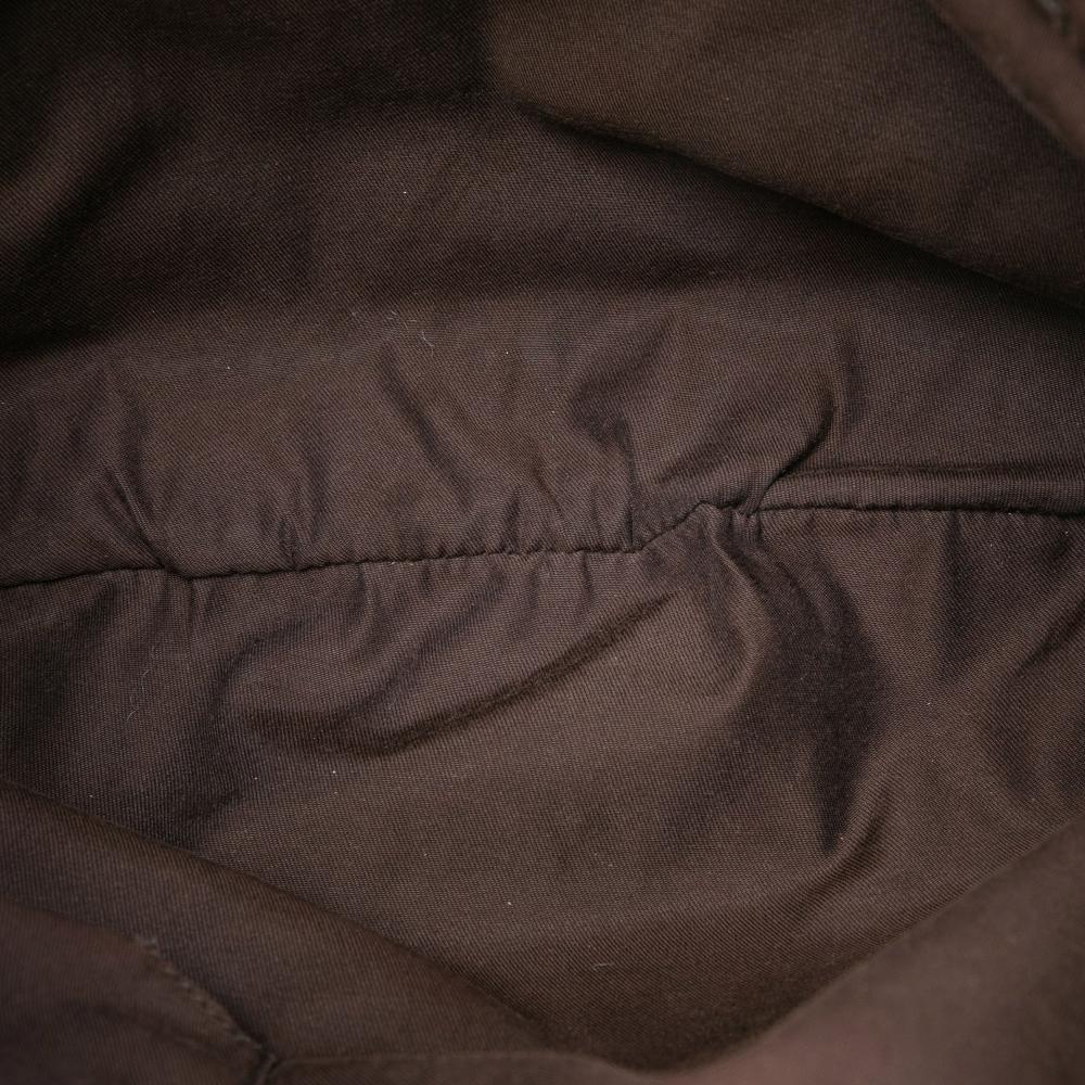 Gucci B Gucci Brown Beige with White Canvas Fabric GG Abbey D Ring Crossbody Italy