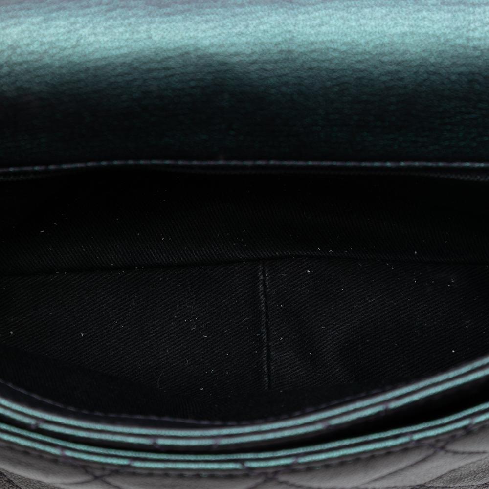 Chanel Purple Goatskin Leather Small Iridescent Rainbow Hardware Double Carry Waist Chain Flap Italy