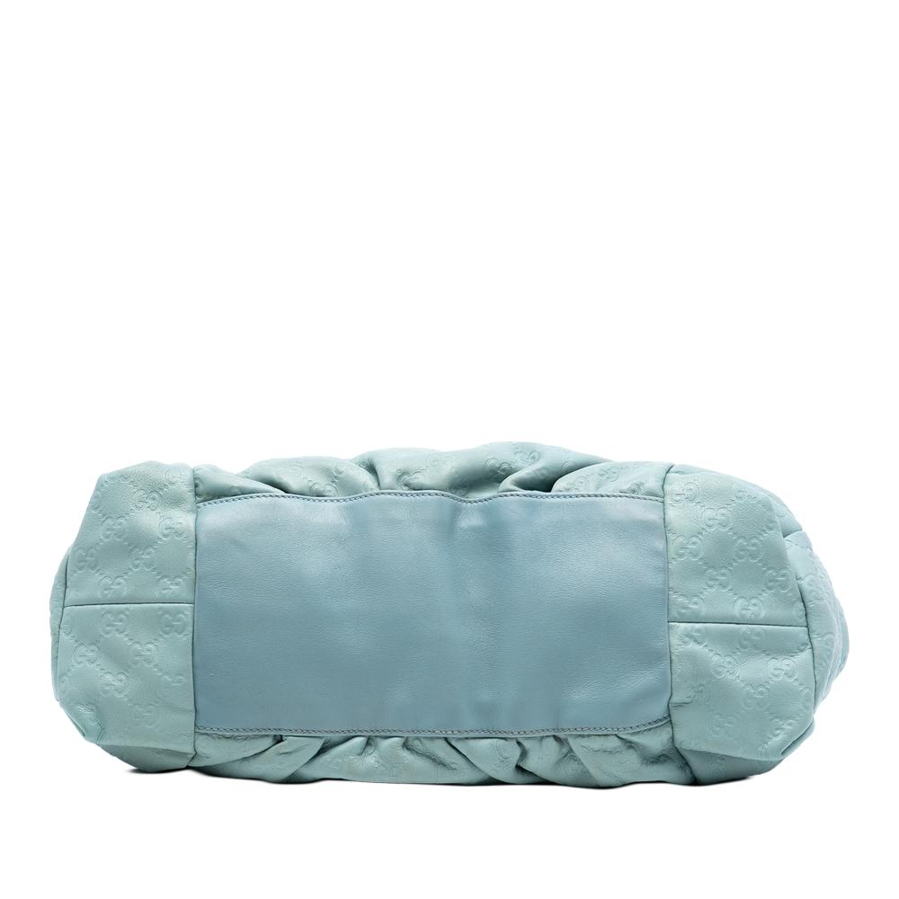 Gucci B Gucci Blue Light Blue Calf Leather Small Guccissima Hysteria Handbag Italy