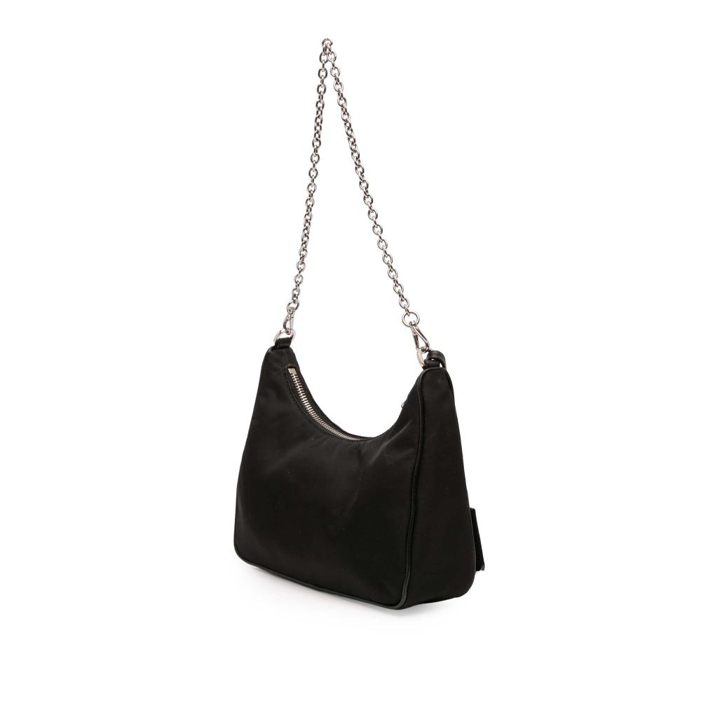 Prada B Prada Black Nylon Fabric Tessuto Re Edition 2005 Satchel Italy