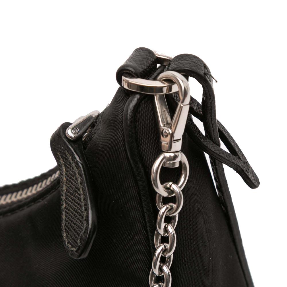 Prada B Prada Black Nylon Fabric Tessuto Re Edition 2005 Satchel Italy