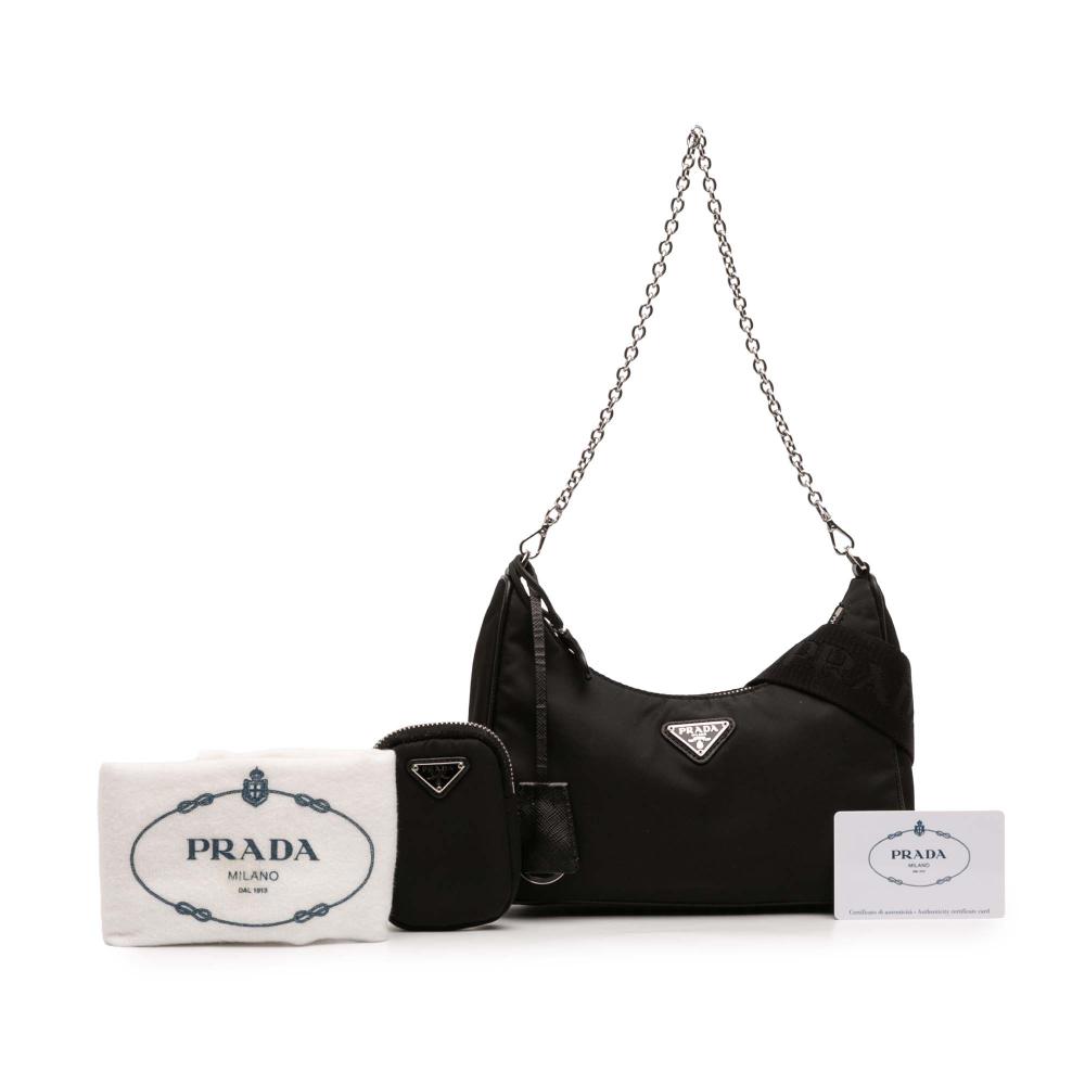 Prada B Prada Black Nylon Fabric Tessuto Re Edition 2005 Satchel Italy