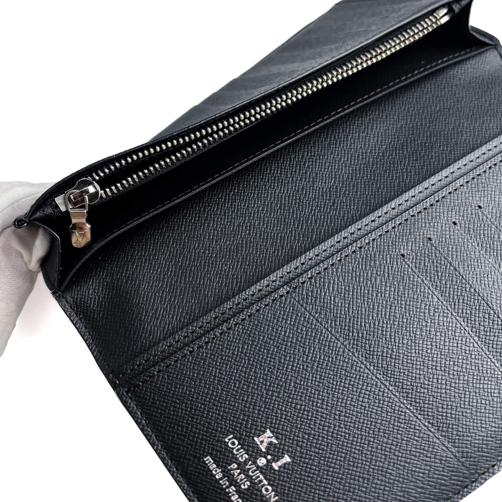 Louis Vuitton Brazza Canvas Vertical long Wallet Damier Graphite