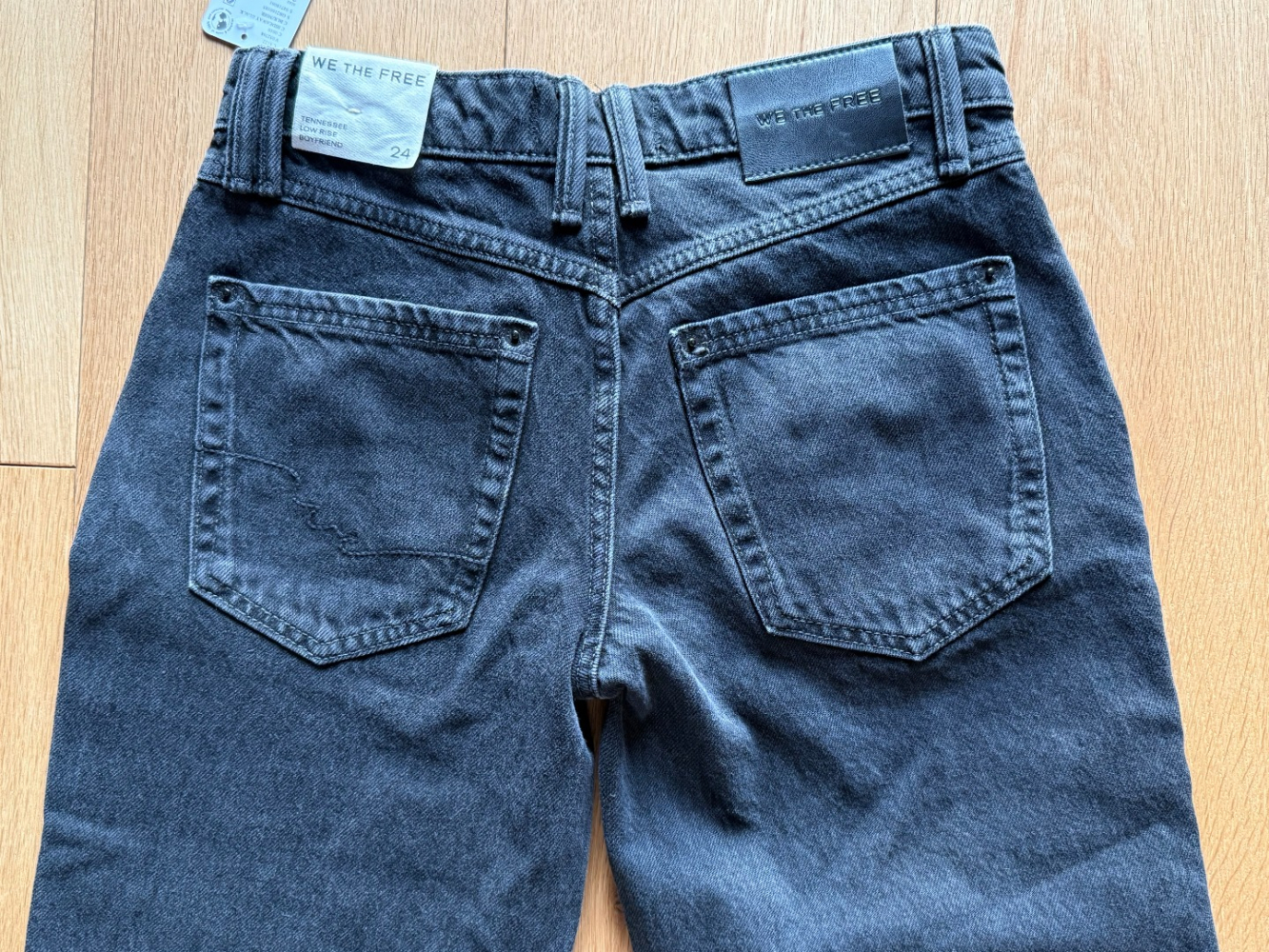 Free People Tennessee Low-Rise Boyfriend Jean, in Hideaway Black