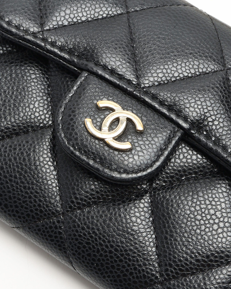 Chanel Caviar Quilted Flap Card Holder On Chain Bag