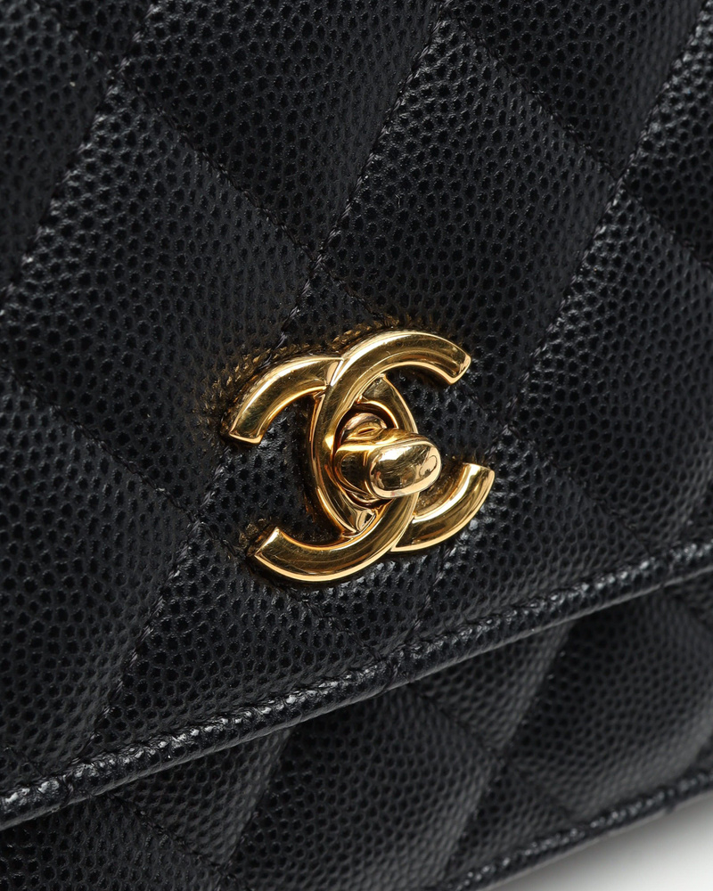 Chanel Caviar Quilted Wallet On Chain Charm Bag