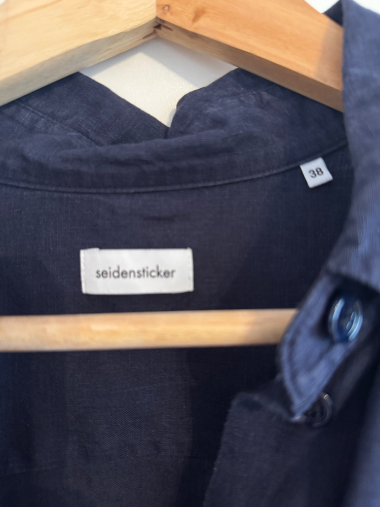 Seidensticker Blaues Leinenkleid Größe 38