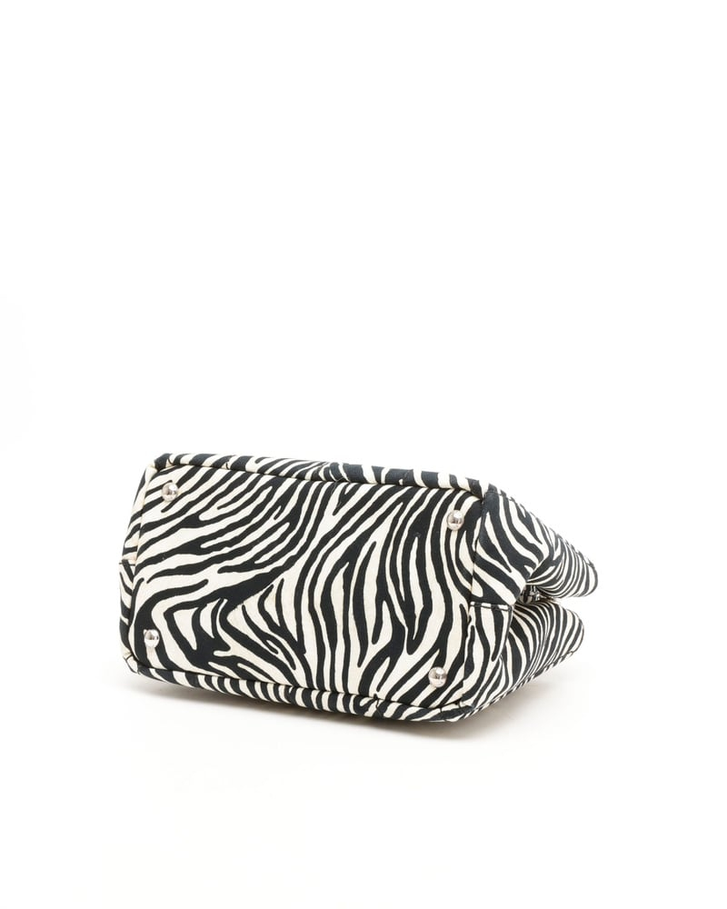 Prada Zebra Canapa Tote Bag