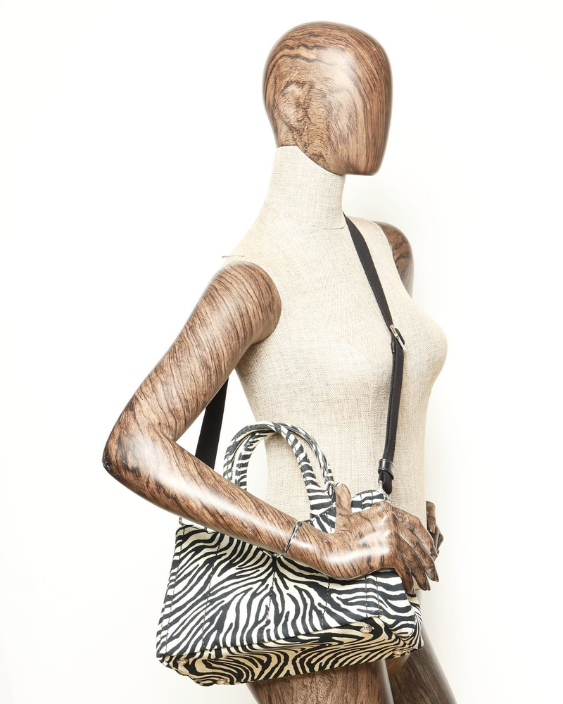 Prada Zebra Canapa Tote Bag