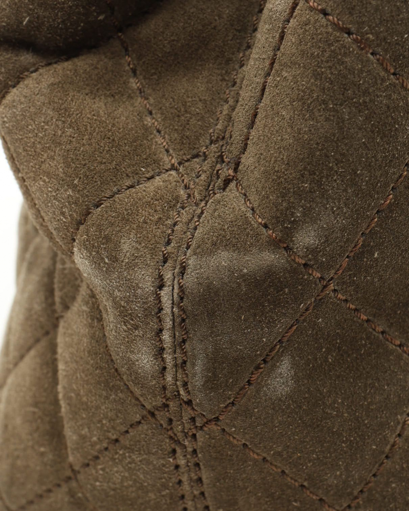 Chanel CC Quilted Suede Bag