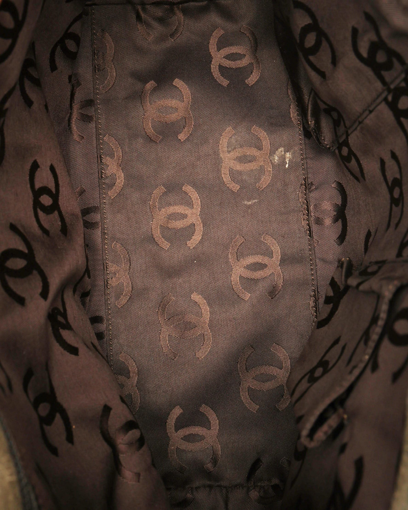 Chanel CC Quilted Suede Bag