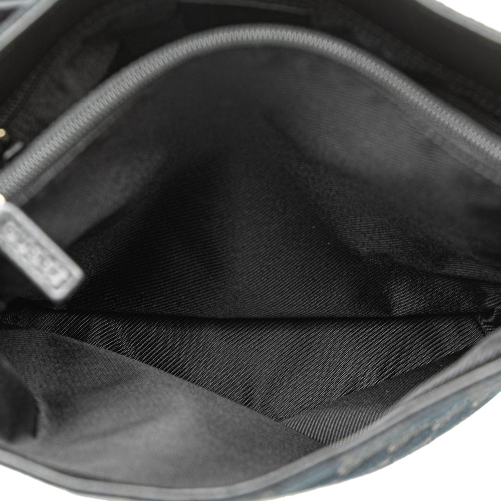 Gucci B Gucci Blue Navy Canvas Fabric GG Shoulder Bag Italy